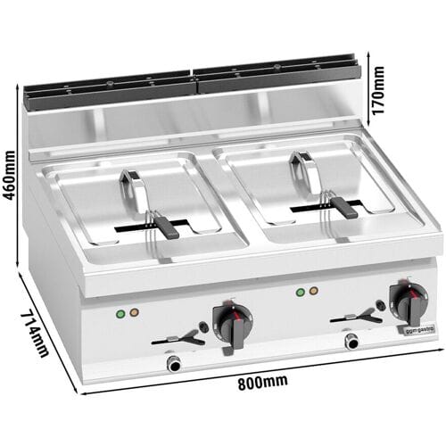 GGM Gastro Elektro Doppelfritteuse - 10+10 Liter - 18 kW Zilver