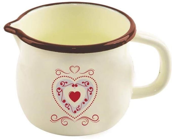 Mok Geëmailleerde Beige TONCA 1,2 l - Koffiemok - Theebeker - Koffie - Beker