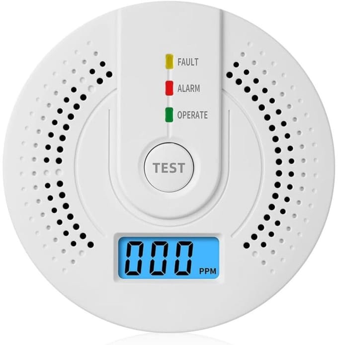 Koolmonoxidemelder geschikt voor vervangbare batterij en digitaal LED-display, koolmonoxidealarm thuis, draagbare koolmonoxidemonitor binnen.