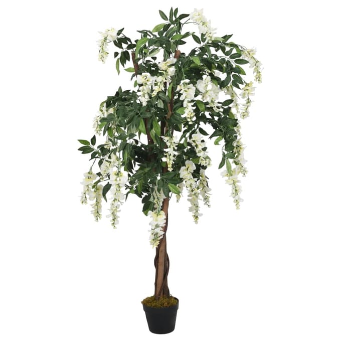 vidaXL - Kunstboom - wisteria - 560 - bladeren - 80 - cm - groen - en - wit