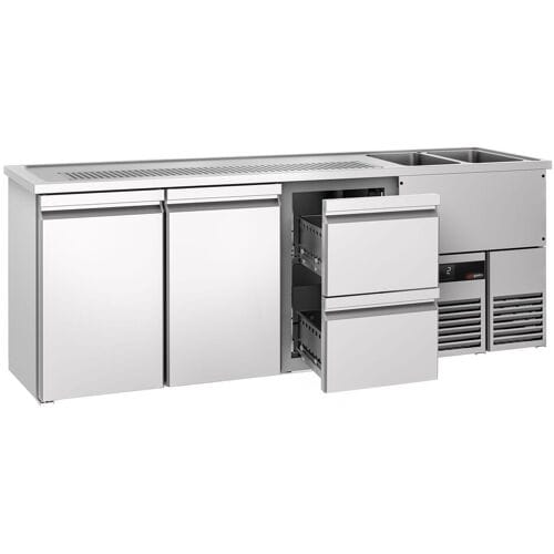 GGM Gastro Biertheke PREMIUM - 2500x700mm - 2 Türen & 2 Schubladen