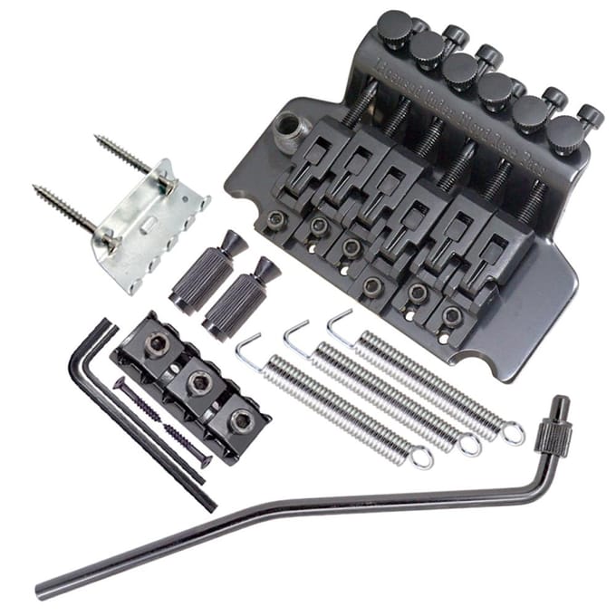 Système de pont Tremolo de selle de cordier à Double rouleau de 6 cordes pour le remplacement de guitare électrique noir