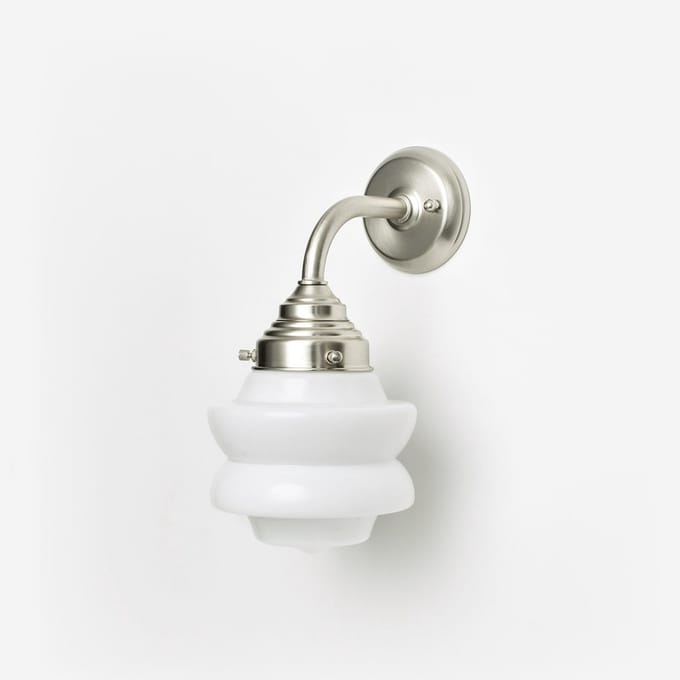 Wandlamp Small Top Curve Matnikkel - Art Deco Trade