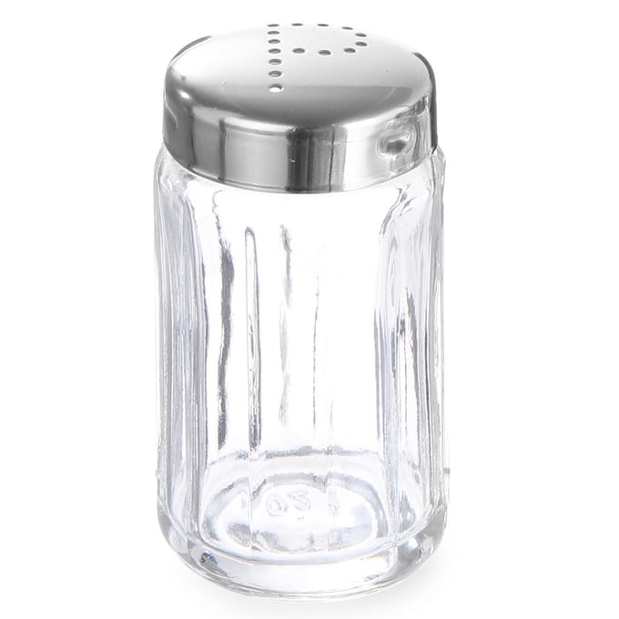 HENDI Peperstrooier set – glas en roestvrij staal – vaatwasmachinebestendig – 6 stuks