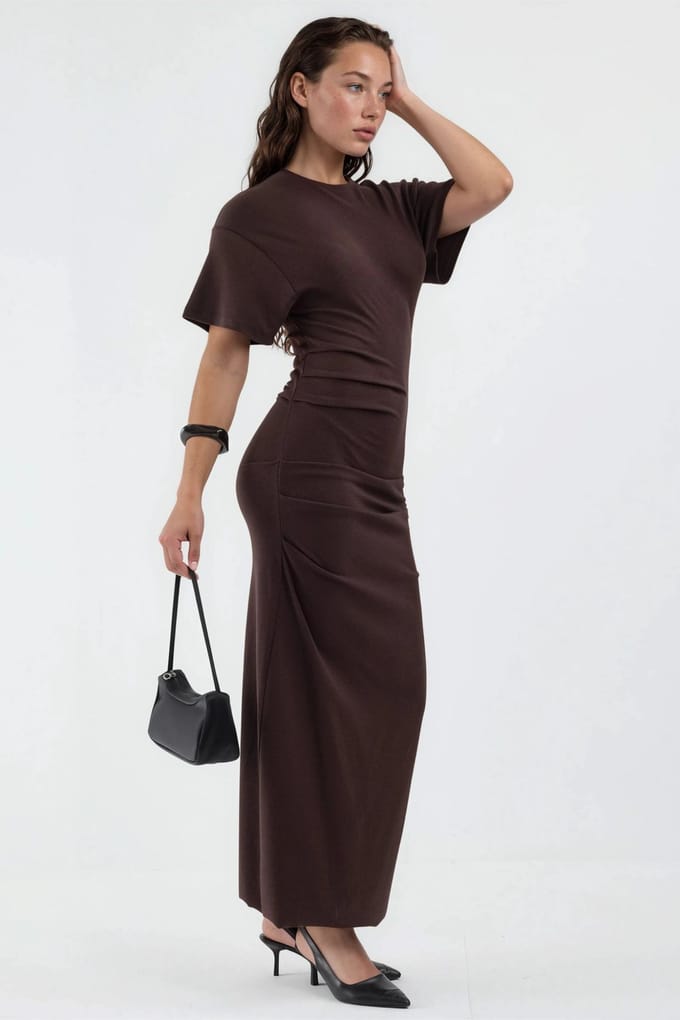 Effen Mouwloze Bodycon Midi Jurk