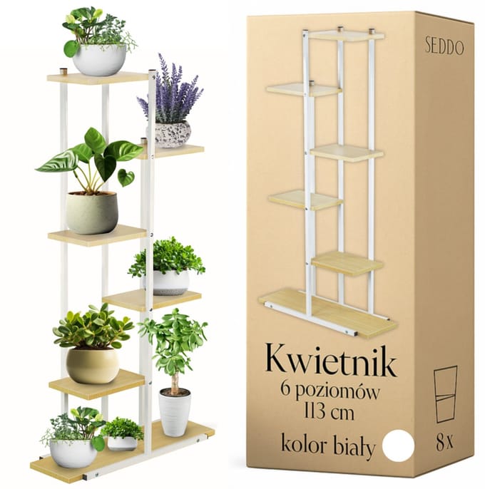 SEDDŌ Modern Loft - Plantrek - Metal Stijl - 6 Niveaus - Wit