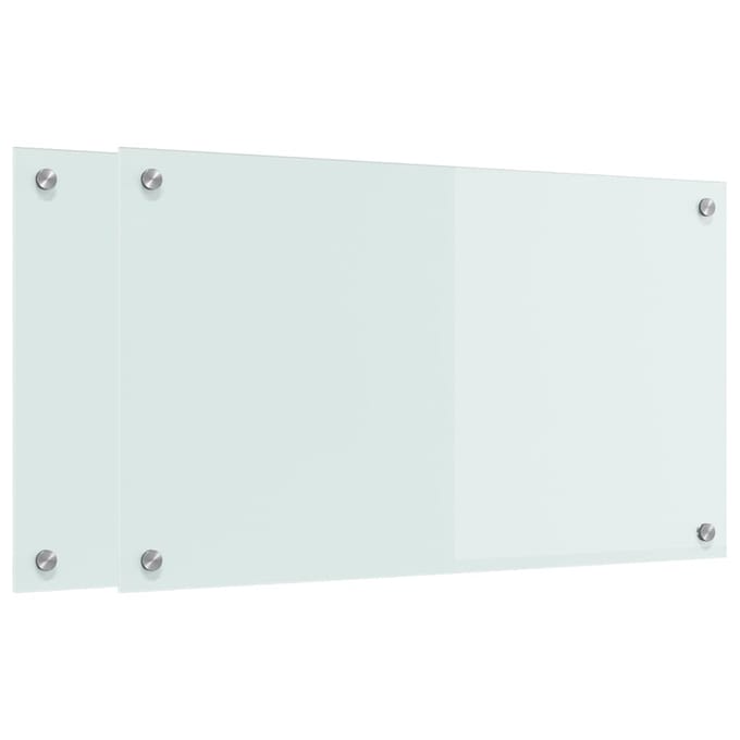 vidaXL - Keukenachterwand - 2 - st - Wit - 70 - x - 40 - cm - gehard - glas