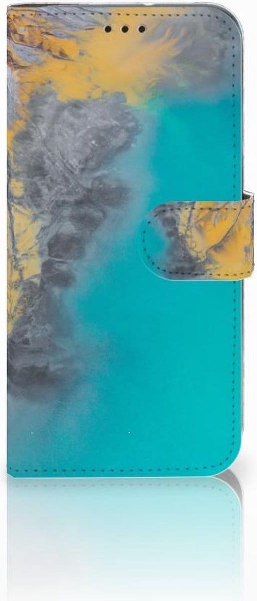 Motorola Moto G7 | G7 Plus Bookcase Marble Blue Gold