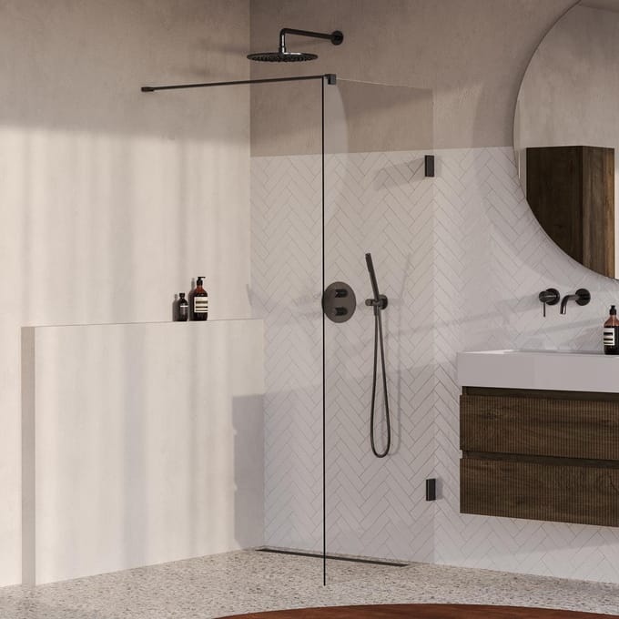 Brauer Void - Inloopdouche - Helder Glas - 80 x 200 cm - incl. Glascoating - PVD Gunmetal Geborsteld
