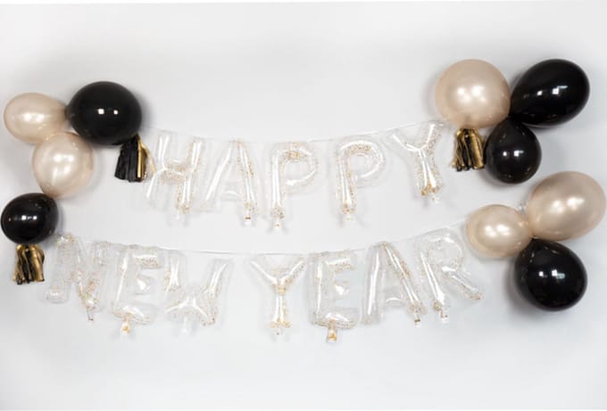 Decoratieset Ballon Slinger "Happy New Year" 30-delig
