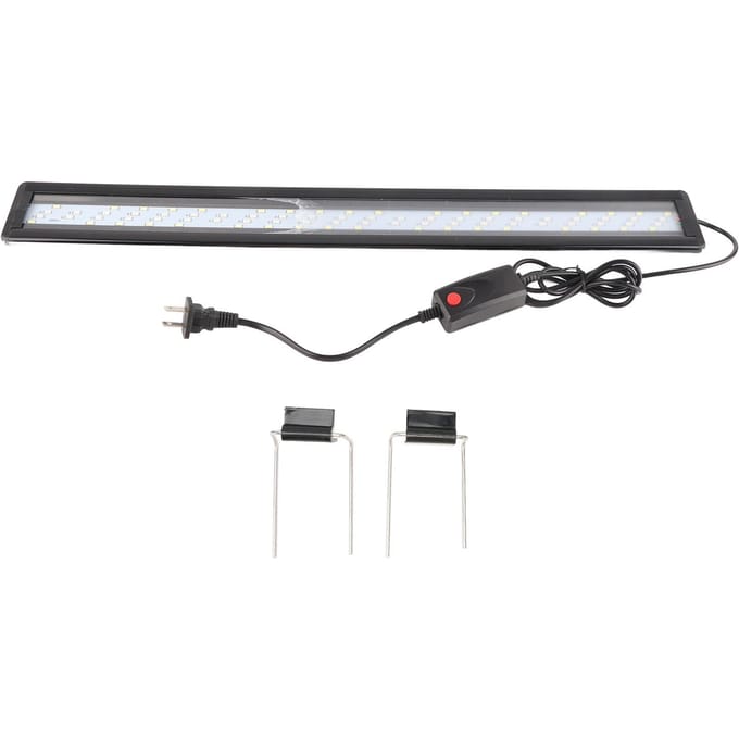 LED Aquariumlamp 4 Rijen Kralen 3 Kleurmodi Spatwaterdicht Warmteafvoer Uitschuifbare Beugel black