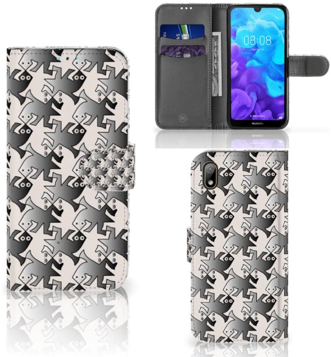 Huawei Y5 (2019) Telefoonhoesje met Pasjes Salamander Grey