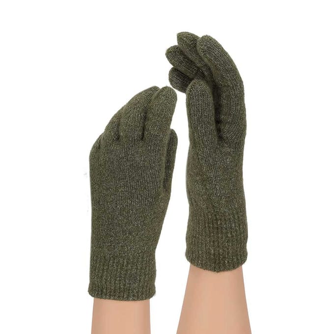Handschoenen Dames - Ribbed - One Size - Khaki
