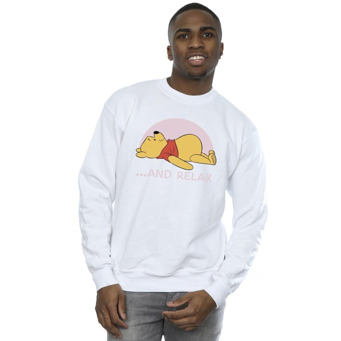 Disney Heren Winnie The Pooh Relax Sweatshirt (Wit)