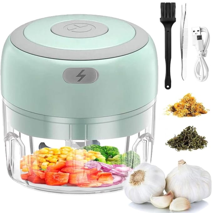Vleesmolen electrisch - Knoflook hakker - Multihakker - TENZHVXI® - Compact - USB oplaadbare - 100 ml - Groen