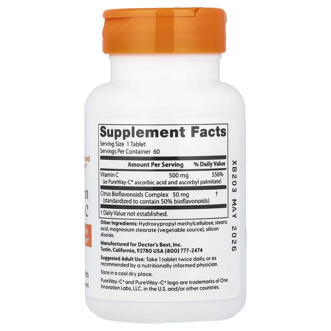 PureWay-C Sustained Release vitamine C (60 tabletten) - Doctor's Best