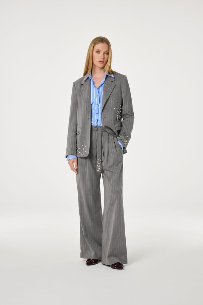 Fabienne Chapot Keaton Blazer Grey Melange Maat: 44 | Blazers Outlet | Dames | Grijs