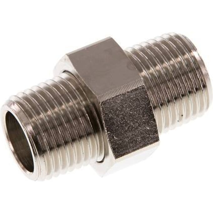 R 1/2'' Vernikkeld Messing Borstnippel 3-delig met Conische afdichting 16 Bar