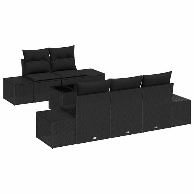 vidaXL Tuin Sofa Set Zwart poly rattan