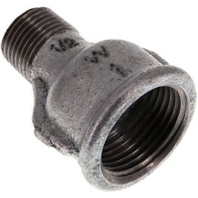 R 1/2'' x Rp 1'' M/F Verzinkt Gietijzeren Verloopring 25 Bar [2 Stuks]