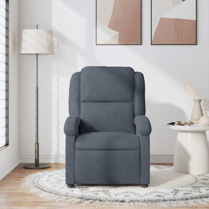 Vidaxl Klapbare Massagestoel, Donkergrijs, Bekleed met Fluweel