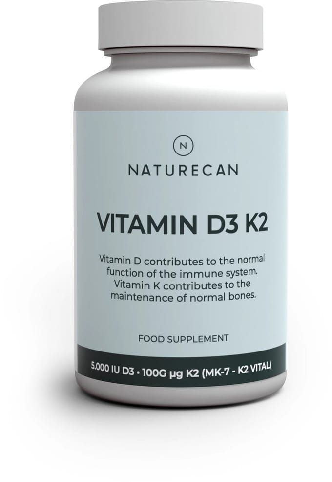 Naturecan Vitamine D3 en K2 Tabletten - 180 tabletten - 4000 IE D3 per Dosering - Met K2Vital® MK-7