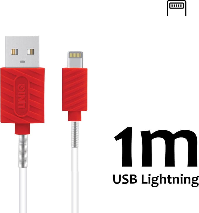 UNIQ Accessory Lightning USB Kabel 1m 2.1A Wit (8719273250556 )