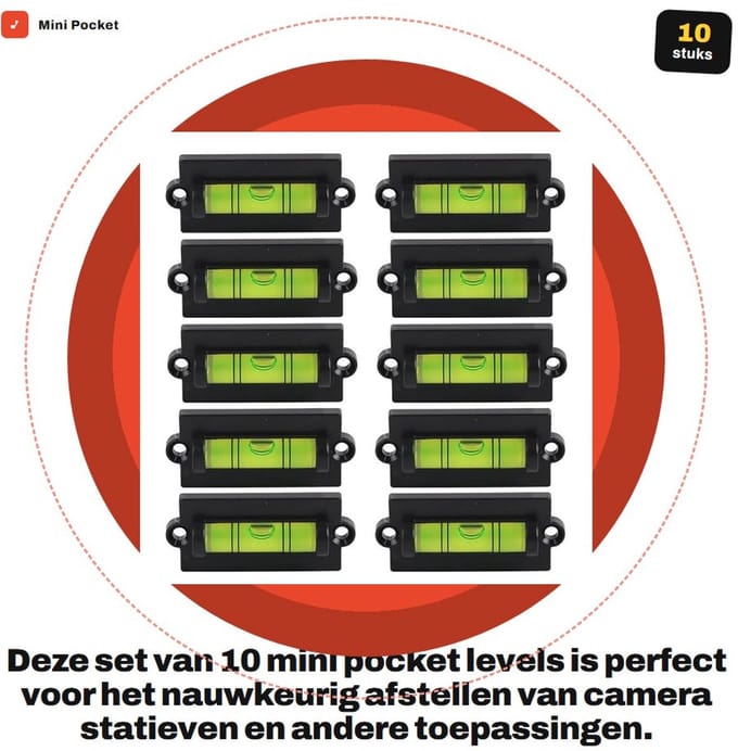 Dailygoods - Mini Pocket Level Set van 10 Stuks