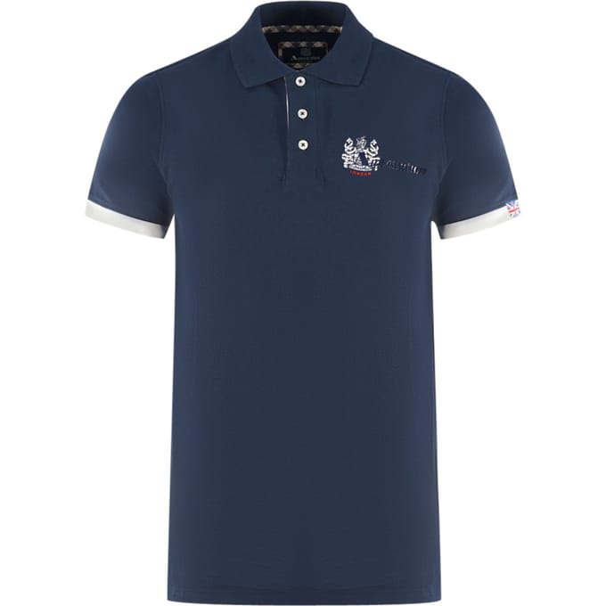 Aquascutum London Aldis Navy Blue Polo Shirt