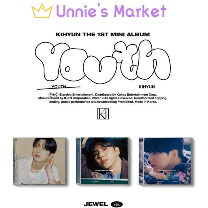 MONSTA X KIHYUN - YOUTH Jewel Ver. 1e mini-album Random 1EA gray
