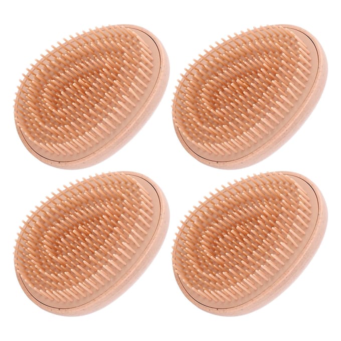 4 stuks Tarwestro Haarborstel Eivorm Ontwarborstel Draagbare Stylingkam Haarborstel voor Alles beige