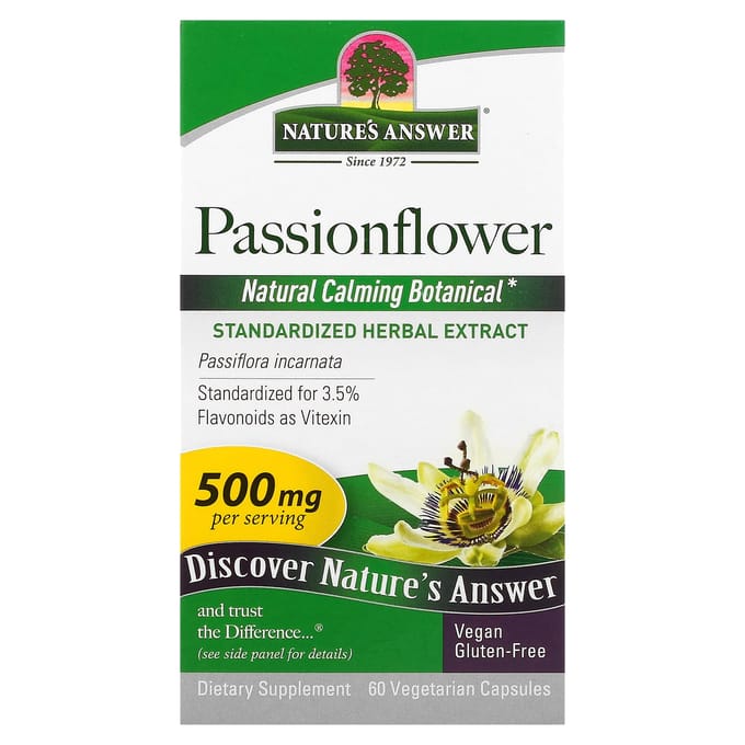Nature's Answer, Passiflore, 500 mg, 60 gélules végétales (250 mg par capsule)