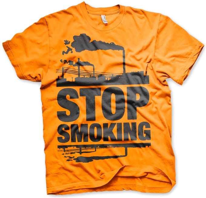 Hybris T-shirt 'Stop Smoking' - oranje