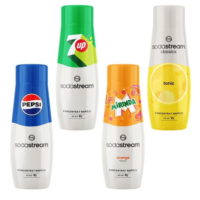 Sodastream - Pepsi, 7UP, Mirinda, Tonic - Syrup Set - 4 Stuks - 440 ml