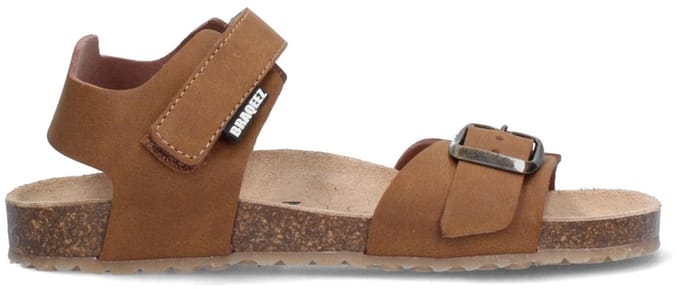 Braqeez 426415-713 Jongens Platte Sandalen - Bruin - Leer - Klittenband