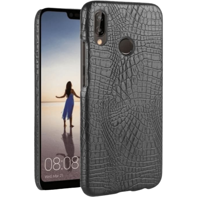 CaseBody Huawei P20 Lite Crocskin Hoesje Zwart