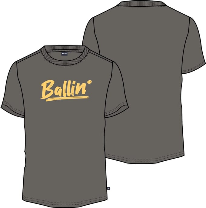 Ballin Amsterdam - Jongens Regular fit T-shirts Crewneck SS - Elephant Grey - Maat 14