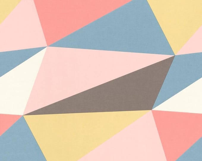 GRAFISCH BEHANG - Blauw Geel Roze - AS Creation Scandinavian 2