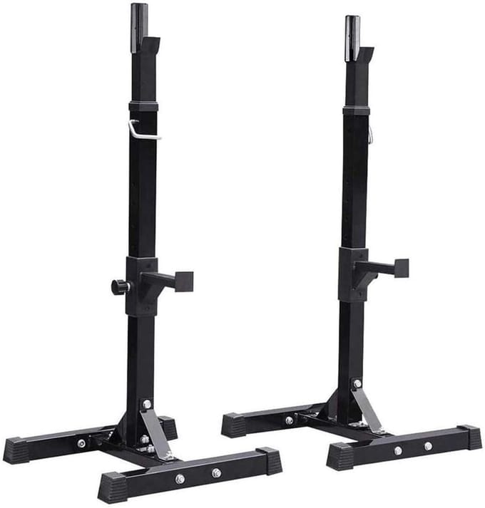 Verstelbaar Squat Rek - Krachtstation Pull Up - Thuis Krachttraining - Stabiel Driehoekig Ontwerp - Max 200 Kg - Zwart