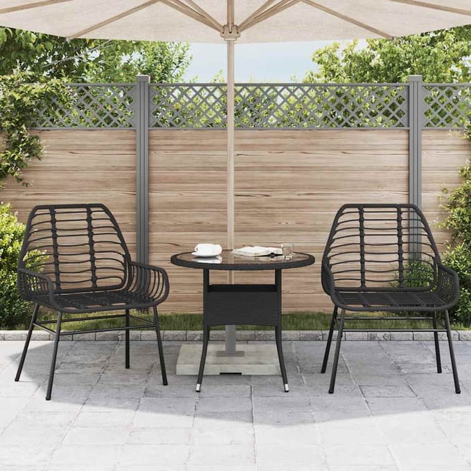 vidaXL - Tuinstoelen - 2 - st - poly - rattan - zwart