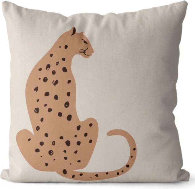 Kussenhoes Leopard Pink - 45x45 cm - linnen & katoen - roze - retro