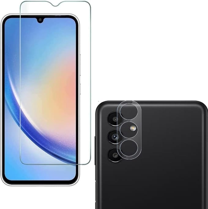 Screenprotector 3x en Camera lens protector 3x - Glasplaatje - Tempered glass Screen protector Geschikt voor: Samsung Galaxy A15 - Beschermglas