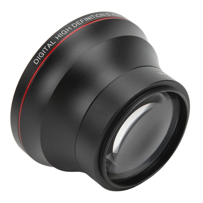 55mm 0.43X Groothoeklens Optisch Glas Coating Technologie Camera Accessoire Helder Beeld black