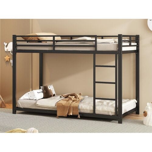 ModernLuxe IJzeren stapelbed voor kinderen 90x200cm - Zwart