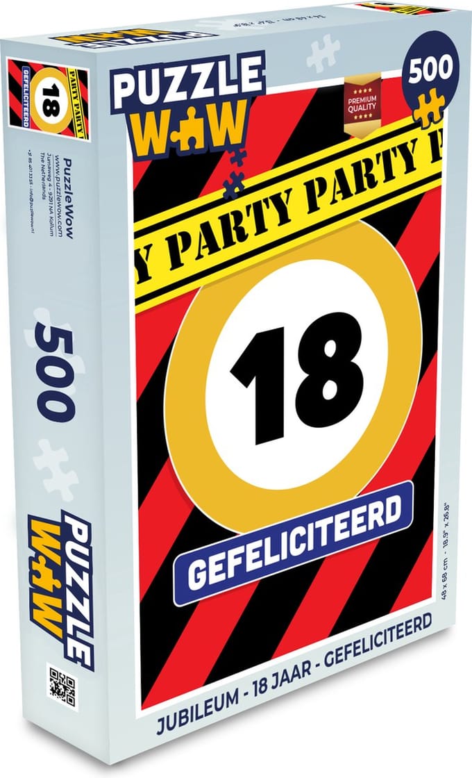 Puzzel Jubileum - 18 Jaar - Gefeliciteerd - Legpuzzel - Puzzel 500 stukjes