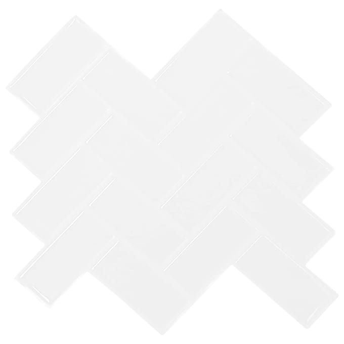 vidaXL - Visgraat - Tegel - 10 - st - Wit - 30 - x - 30 - cm - Polyurethaan - en - PET