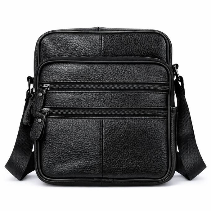THL Design - Leren Schoudertas Heren / Dames - Kleine tas - Echt Leder - Zwart