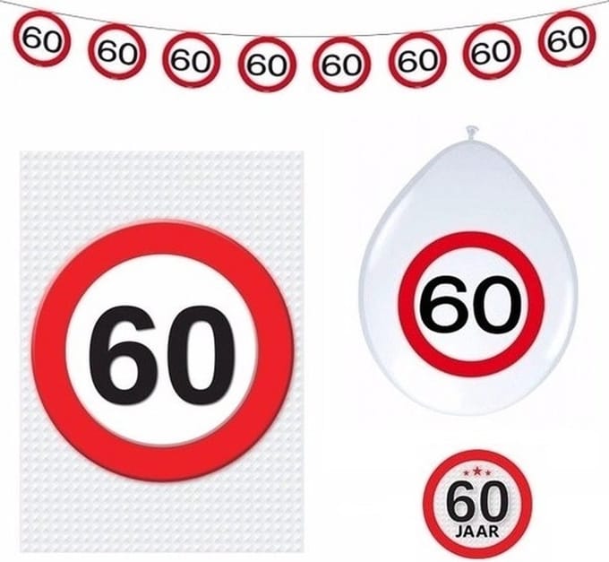 60 jaar stopbord versiering basis set