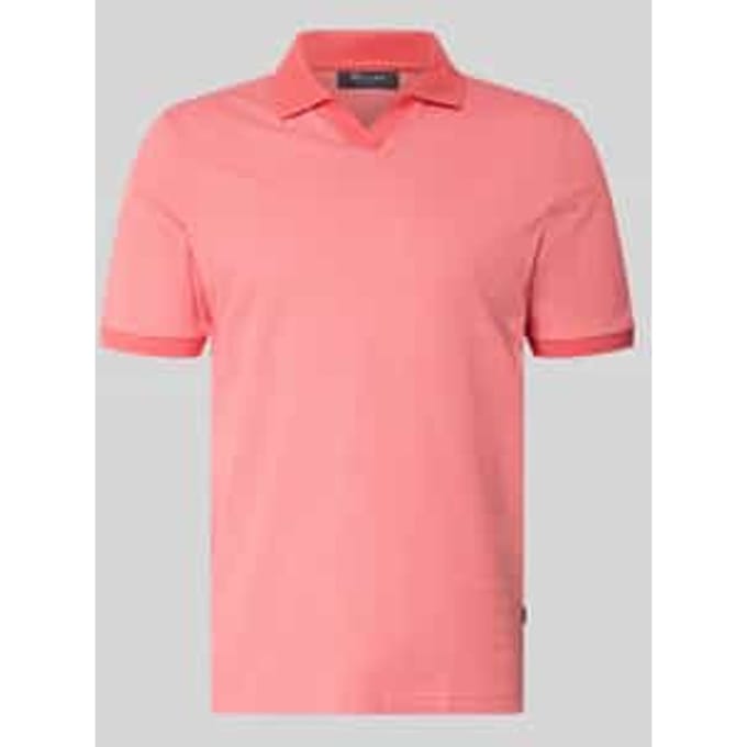 regular fit poloshirt van katoen met V-hals