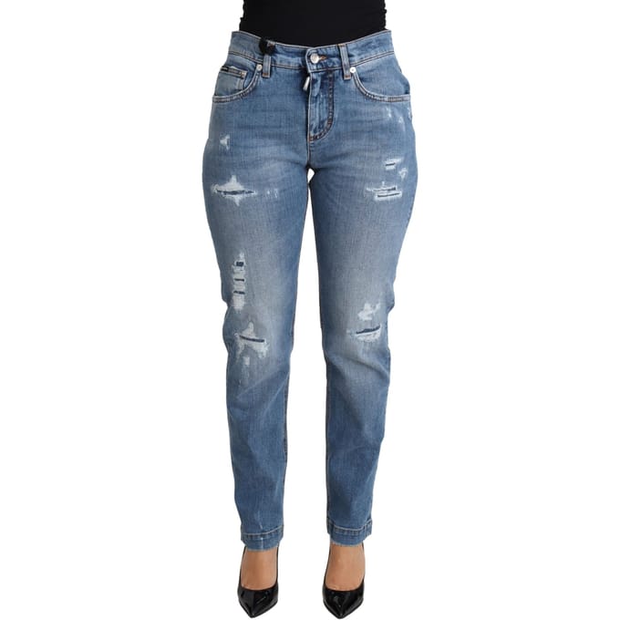 Dolce Gabbana Versleten Jeans Licht Gewassen